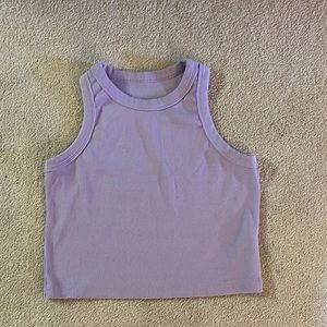 purple/lilac high neck crop top